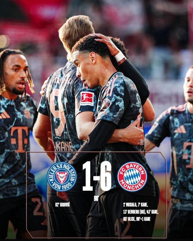 kaiyun-【德甲】拜仁6比1大胜基尔，穆西亚拉闪击，凯恩戴帽